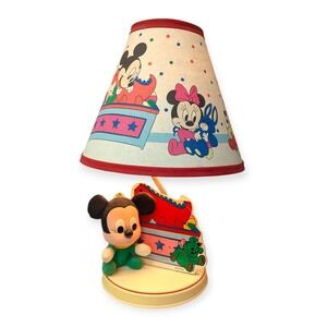Vintage Disney Babies Mickey Mouse Nursery Lamp Dolly Inc 0516 Multicolor 12.5in